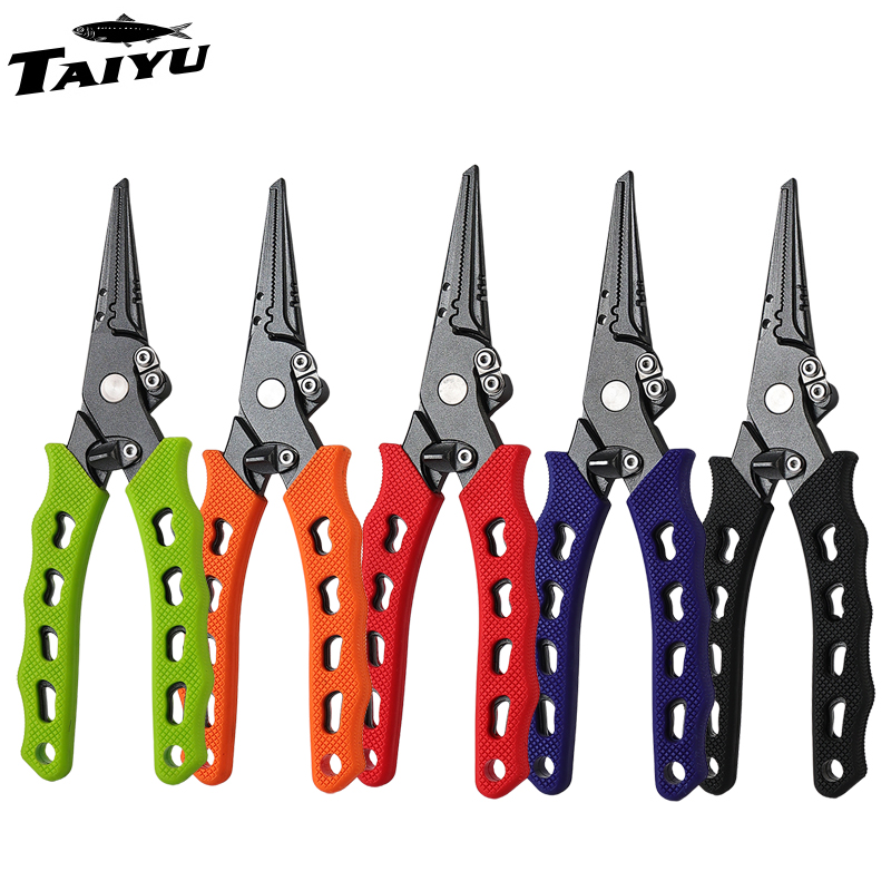 Saltwater Line - TAIYU 5-Farbige Edelstahl-Angelzange mit Schnurabschneider und
